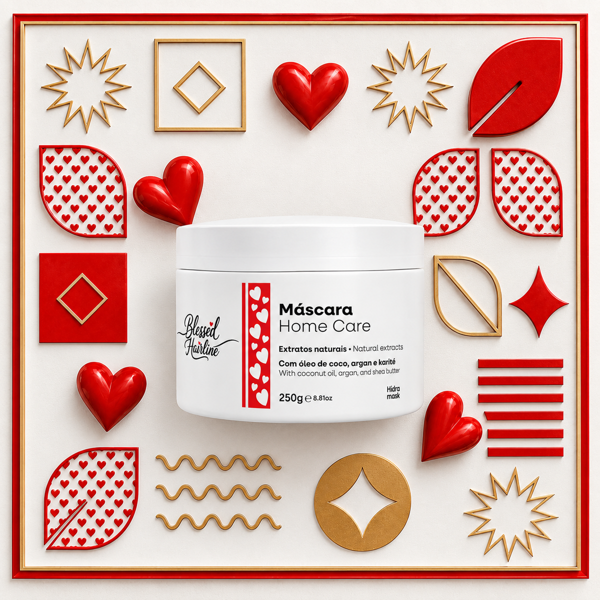 Máscara Capilar Blessed Hairline Bendito Liso Home Care Hidratação Pós-Progressiva 250ml