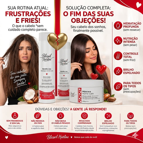 Kit Home Care Bendito Liso - Blessed Hairline