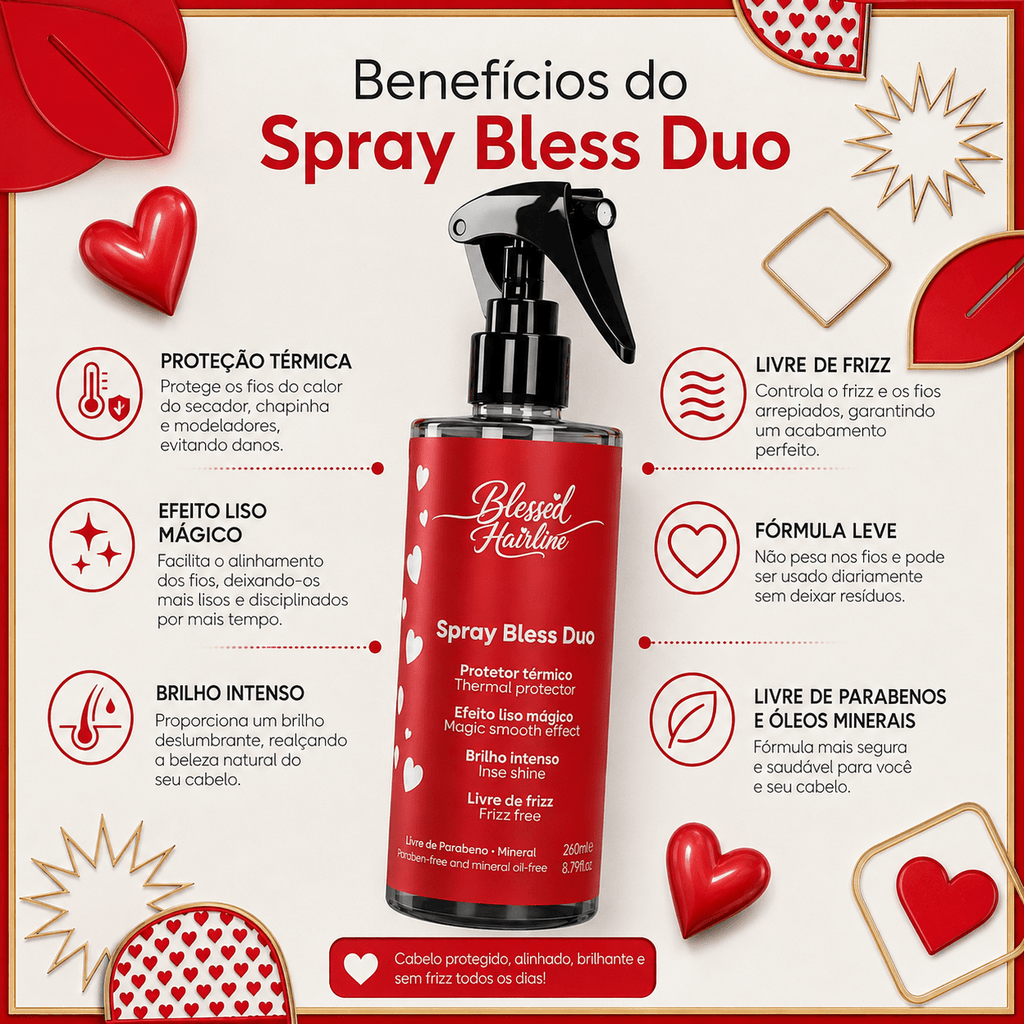 Protetor Térmico Spray Bless Duo - 260ml - Progressiva Orgânica